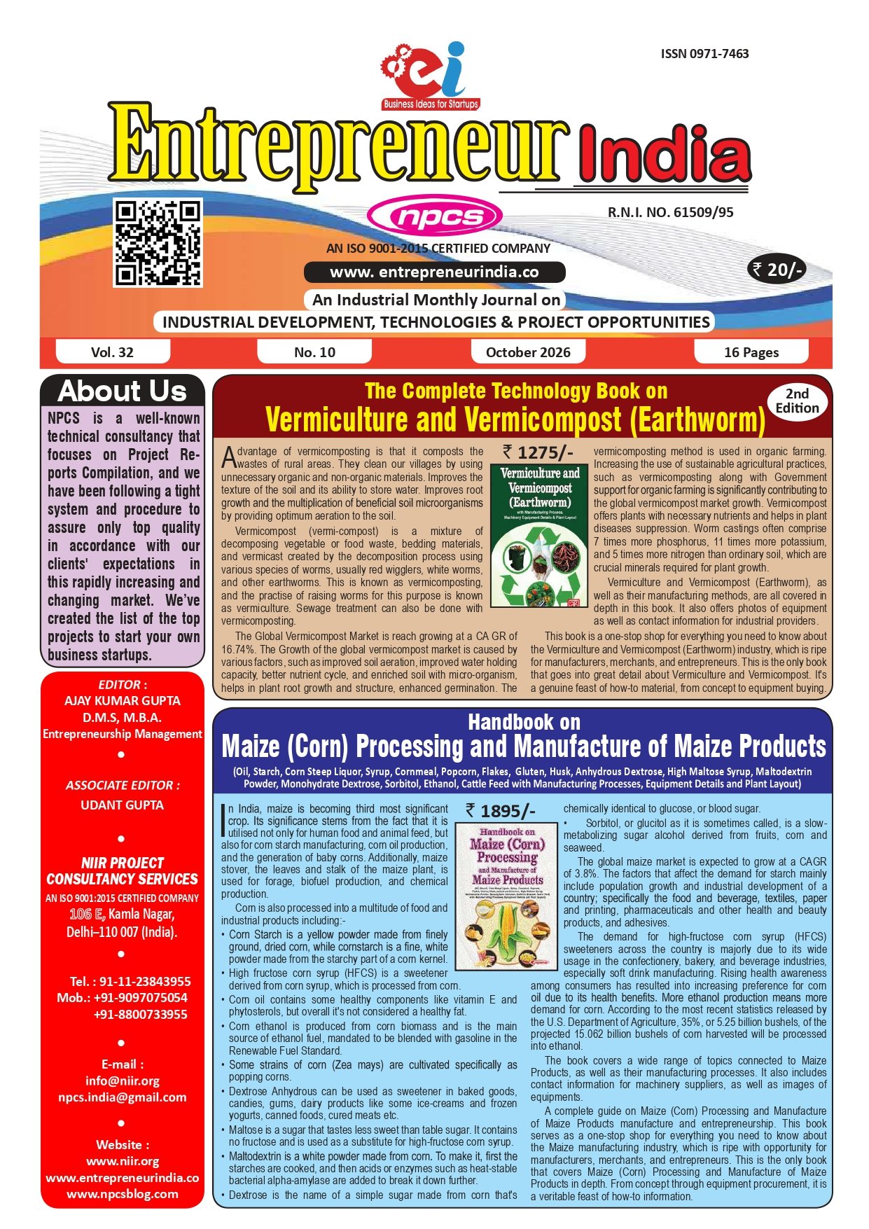 October 2026 Entrepreneur India Monthly Magazine